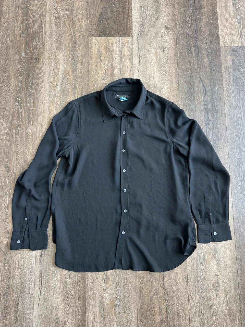 Banana Republic Black Women’s Long-Sleeve Dress Shirt Dillon Classic Fit Size M